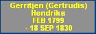 Gerritjen (Gertrudis) Hendriks