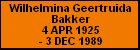 Wilhelmina Geertruida Bakker