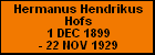 Hermanus Hendrikus Hofs